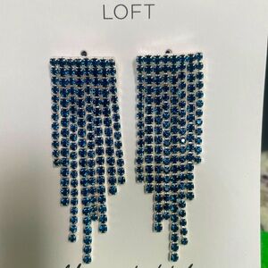 BNWT Loft blue gemstone waterfall earrings.